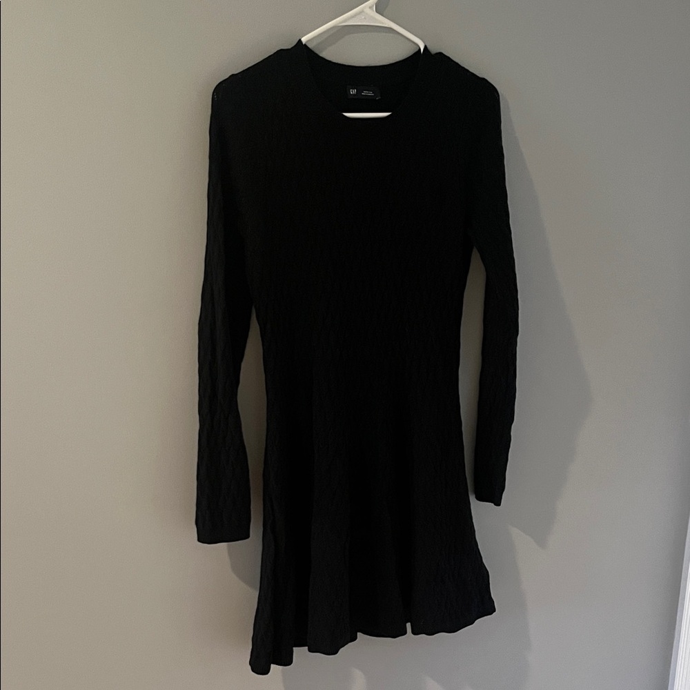 Gap Black Knit Pointelle Sweater dress